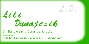 lili dunajcsik business card